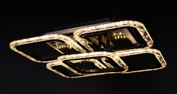 Люстра світлодіодна стельова LED світильник для квартири на стелю лед з пультом 26088 Чорний 10х38х38 см. | Зображення 2