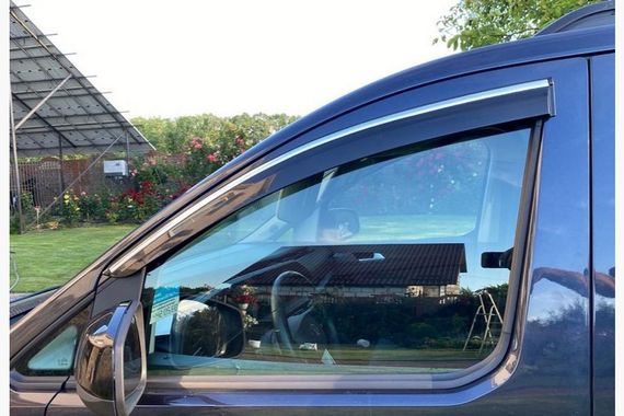Вітровики з хромованим молдингом (4 шт., Sunplex Chrome) для Ford Connect 2021- рр