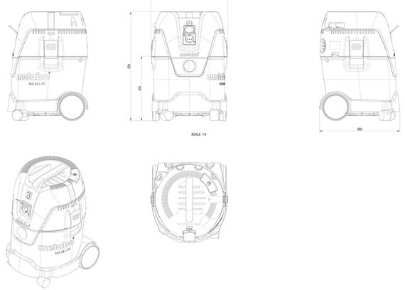 Пилосос професійний Metabo ASA 25 L PC 602014000 | Зображення 3