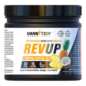 Передтренувальний комплекс Vansiton REVUP 450 г (Тропічний коктейль)