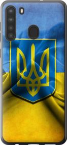 Чехол на Samsung Galaxy A21 Флаг и герб Украины 1 "375u-1841-17620"