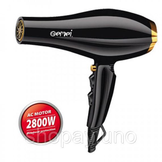 Профессиональный мощный фен для волос Gemei GM-1765, 2800W | Зображення 3
