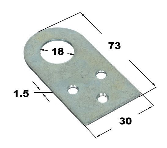 Замочна петля Пряма 73х30 D=18 (635-04)