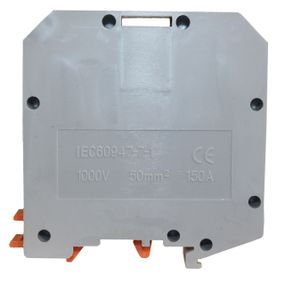 Клема КНГ-UK50 150А 16-50мм2 гвинтова сіра набірна на DIN-рейку без маркера Ny95505468