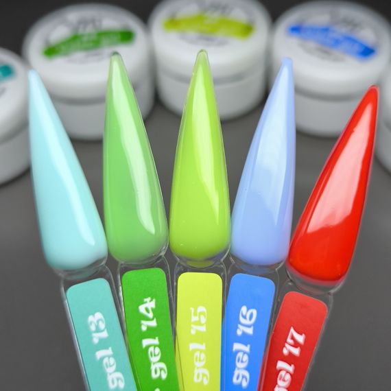 Гель для нарощення нігтів Mi Color Gel 14 (неоново-салатовий) 5мл | Зображення 1