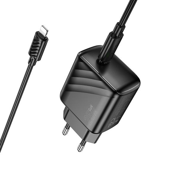 Мережевий зарядний пристрій Hoco CS24A 1 USB-C PD/QC 25W+Type-C to Lightning | Зображення 2