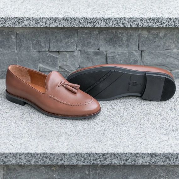 Светлые мужские туфли лоферы Ikos 45  размер | Зображення 3