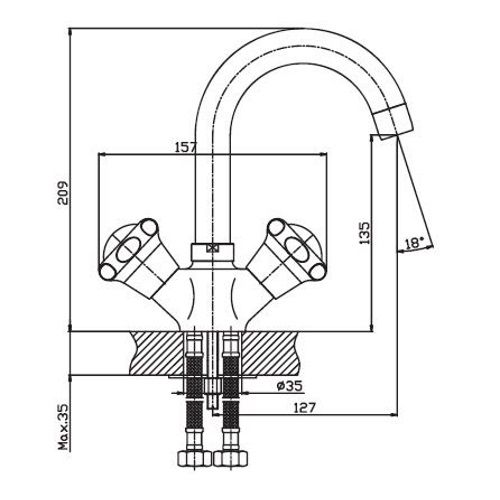 Змішувач для умивальника Haiba MEGA 274 (HB0290) | Зображення 1