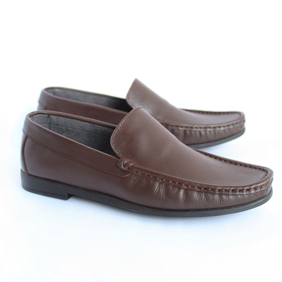Коричневые мужские мокасины на гибкой подошве 44 размер