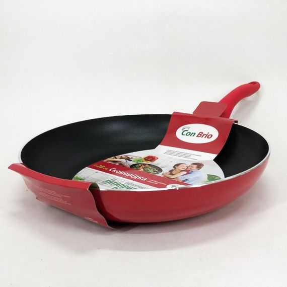 Сковорода 28 см Con Brio СВ-2814, сковорода для смаження, якісна сковорода. Колір: червоний | Зображення 2