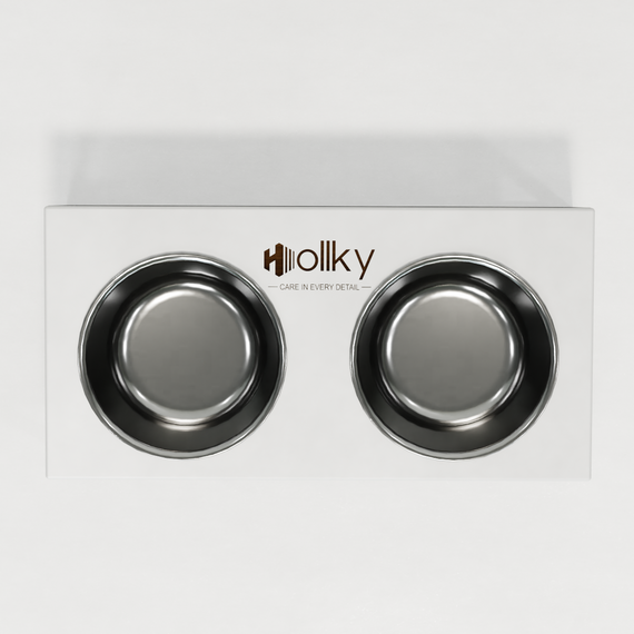 Миски на подставке для средних собак и больших котов Hollky Base M (2 × 0,95 л) BM-422110-BLWH | Зображення 3