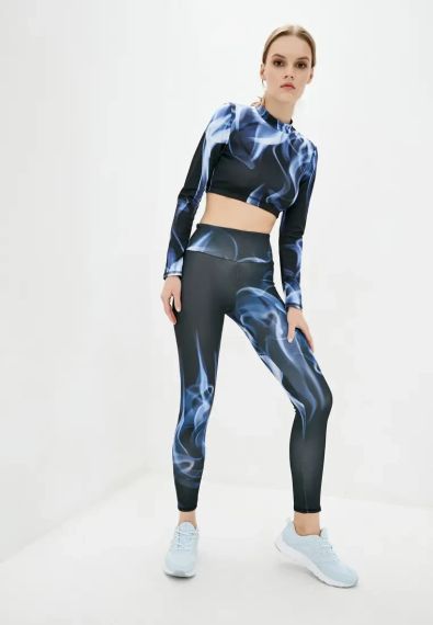 Спортивні легінси 4Profi з принтом "Дим" розмір XL дайвінг 16176 | Зображення 2