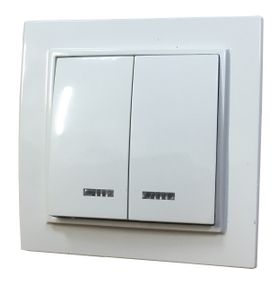 Выключатель внутренней установки 2-кл. с подсветкой белый IP20 Malta Ny95000944