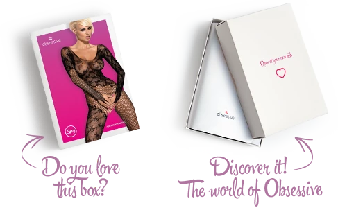 Бодістокінг Obsessive Bodystocking F210 black, рукава-мітенки, сітка, кольорове мереживо, S/M/L | Зображення 6