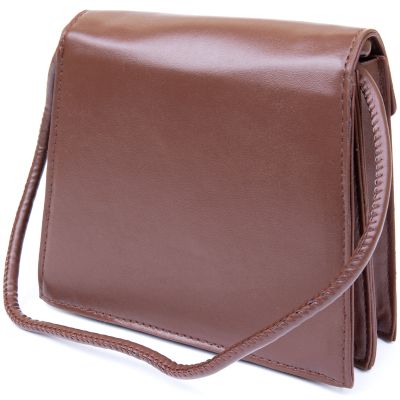 Сумка Vintage Горизонтальна кутоподібна зі шкірозамінника Коричнева (sale_14933) | Зображення 1