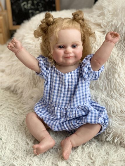 Коллекционная Силиконовая Кукла Реборн Reborn Анатомическая Девочка Пупс с Волосами Лола (Виниловая Кукла) 50 см | Зображення 2