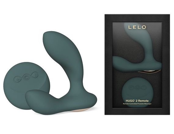 Массажер простаты LELO Hugo 2 Remote Green, 2 мотора, очень мощный, пульт ДУ | Зображення 1