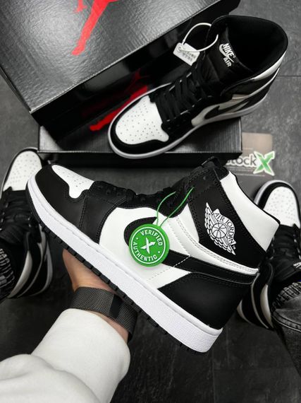 Кросівки чоловічі демісезонні N-ike Air Jordan 1 High Black White X розмір 41 - 26 см 42 - 26,5 см | Зображення 3