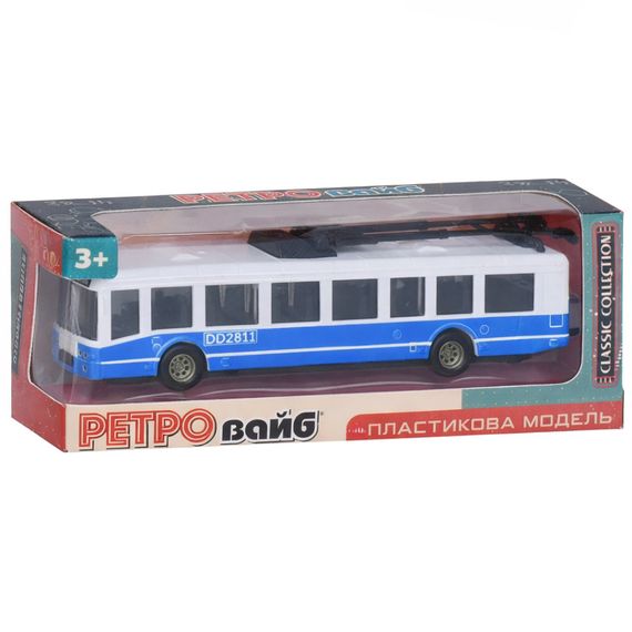 Іграшковий інерційний тролейбус 6336(Blue) гумові колеса, 17 см | Зображення 1