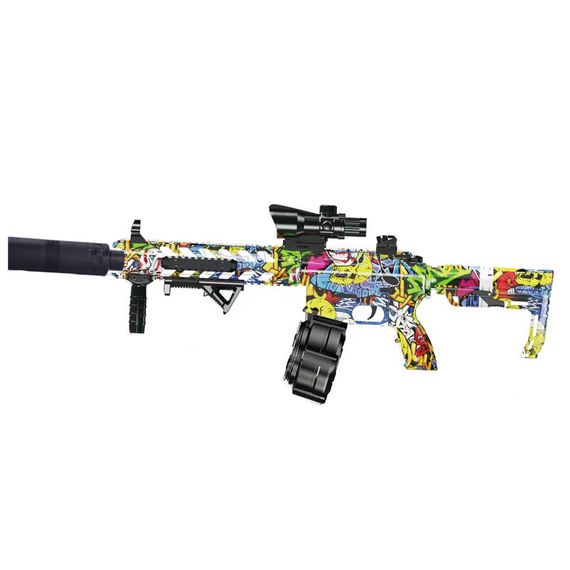 Автомат на гидрогелевых шариках (орбизах) AR15 Alphabet Green