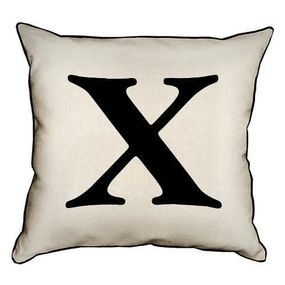 Подушка с мешковины Letter X 45x45 см (45PHB_ABC047_WH)