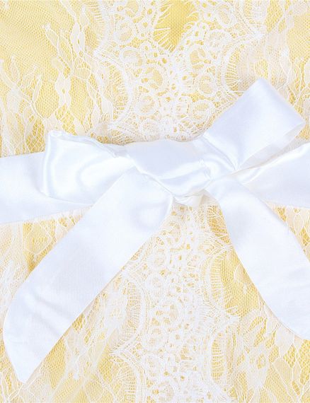 Кружевной халат Star Night с поясом и стрингами, белый, XS-S sexstyle | Зображення 5