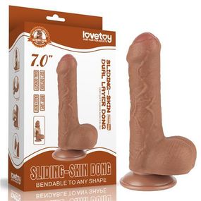 Фаллоимитатор - Sliding-Skin Dual Layer Dong 7" Brown sexstyle