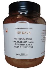 Купажний кавовий напій, суміш 4 кавових напоїв: фінікового, желудьового, ячмінного та цикорію, 200г