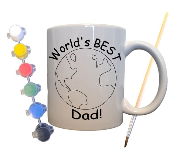 Набор для творчества кружка раскраска Мой папа мой герой 330 мл белая (КР0066) | Зображення 1