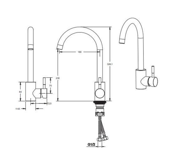 Змішувач для кухні VENTA VS402UB | Зображення 3