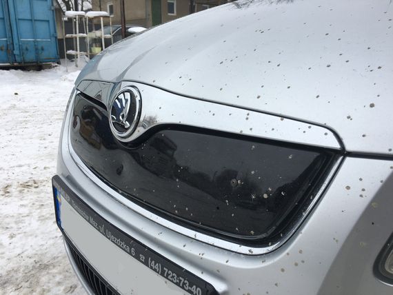 Зимняя накладка на решетку (2007-2010, верхняя) Глянцевая для Skoda Fabia | Зображення 2