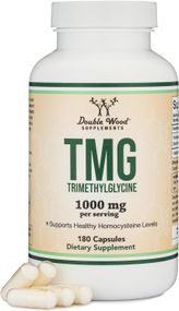 Триметилглицин Double Wood TMG Trimethylglycine 1000 mg (на 2 капсулы), 180capsules