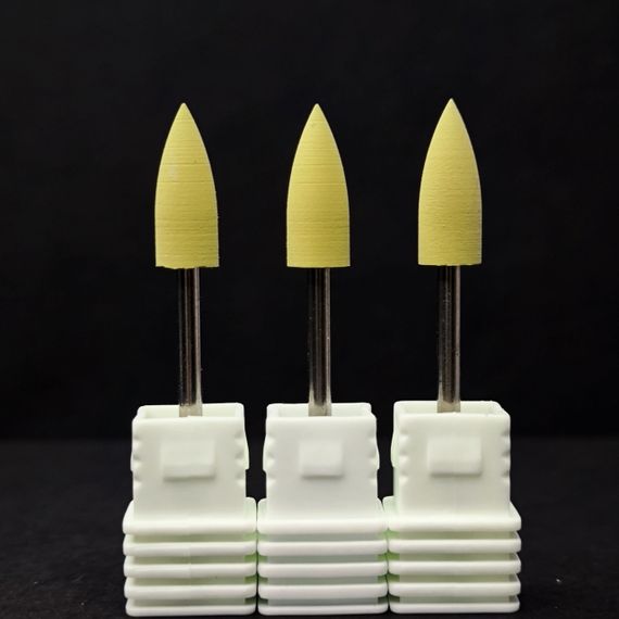 Желтый силиконовый полифовщик кутикулы конусный (средний)