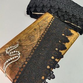 (1 метр) Кружево макраме  7см Цвет - Черный (38М-SF3040-2)