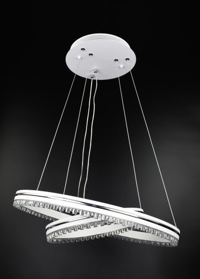 Люстра світлодіодна підвісна LED світильник для квартири на стелю лед з пультом 26057 Білий 40-120х50х50 см.