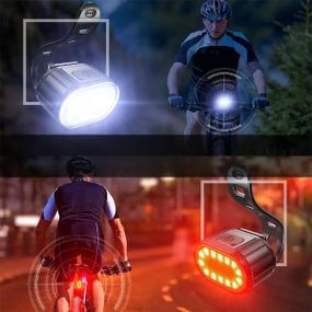 Велокомплект акумуляторний ліхтар + STOP ZH-078-2LED Чорний