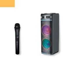 Аккумуляторная акустическая система XPRO 298 колонка чемодан 180Вт USB, SD, FM радио, Bluetooth, микрофон, ДУ (MER-15693)