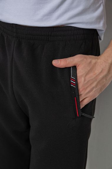 Спорт чоловічі штани на флісі, колір чорний, 244R41309 | Зображення 4