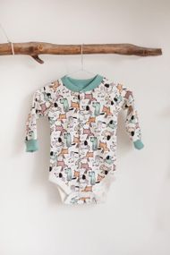 Боді з довгим рукавом інтерлок принт Собачки