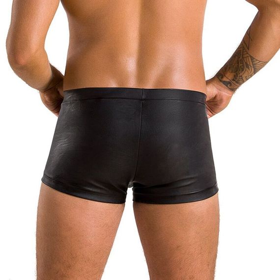 Чоловічі шкіряні боксери з клапаном Passion 050 SHORT PATRICK XXL/XXXL Black | Зображення 1