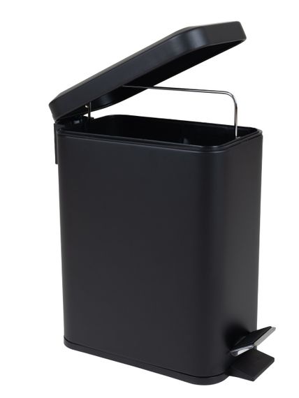 Відро для сміття з плавним закриттям прямокутне ZERIX SANSA-TC0105 BLACK 5 л (колір чорний) (ZX5894) | Зображення 7