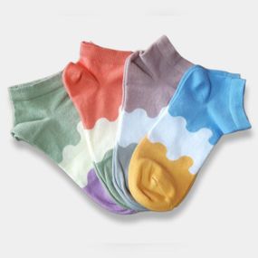 Короткі жіночі шкарпетки Тм Twinsocks р.36-39, 35-37 36-39, рожевий/білий/сірий