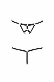 Трусики стрінги зі стреп Passion Exclusive ARMANDA THONG S/M, black Sex Aura
