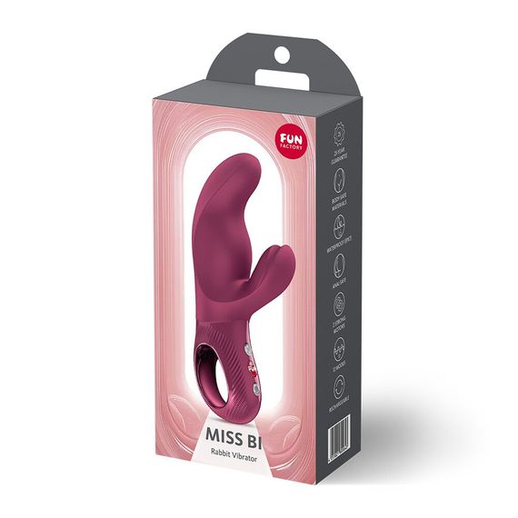 Вібратор-кролик Fun Factory MISS BI Wine Red, 2 незалежні мотори, діаметр 4,2 см | Зображення 9