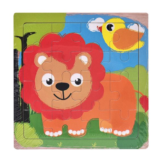Деревянный пазл-вкладыш Лев 73260-22, 16 деталей