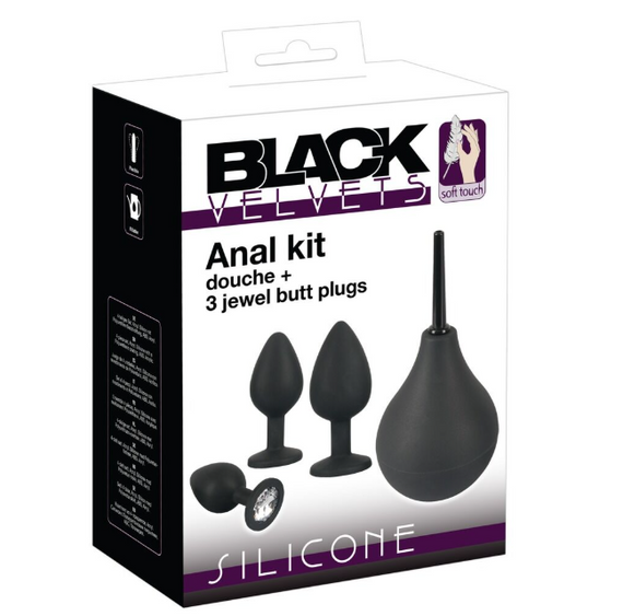 Набір анальний душ + 3 анальні пробки Anal Kit Sex Aura