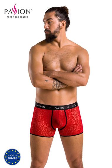 Чоловічі прозорі боксери Passion 046 SHORT PARKER XXL/XXXL Red, сітка, під леопард Sex Aura | Зображення 4