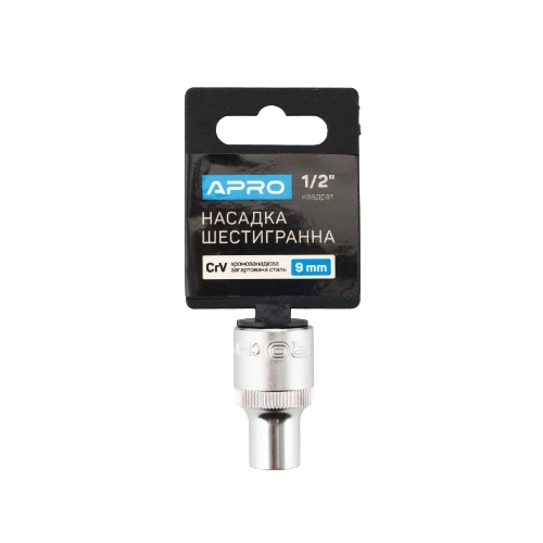 Насадка шестигранна 1/2" 9мм CrV APRO