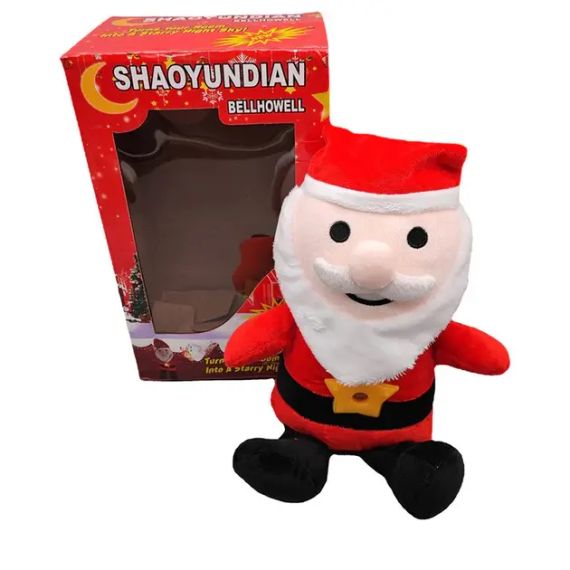 Дитяча плюшева іграшка Дід Мороз із проектором зоряного неба | Зображення 3