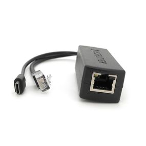 POE сплиттер AOT-0524 48V-5V,RJ45,Type-C (10/100Мбит,Вход-48V/Выход 5V 2.4А)